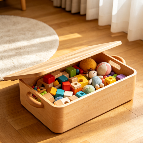 Large Capacity Kids Toy Storage Chest With Handles