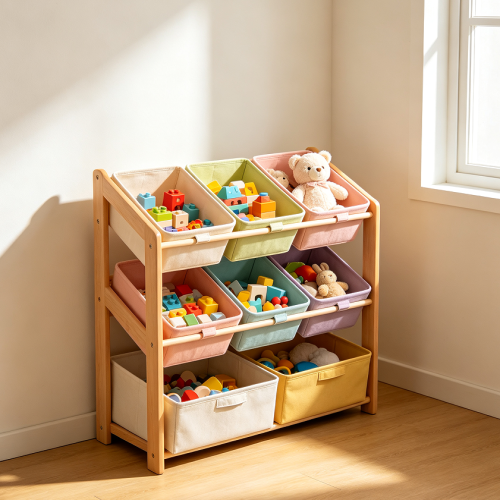 Colorful Kids Toy Organizer Box With Removable Storage Bins