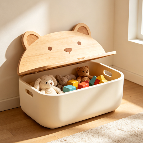 Cute Animal Shape Kids Toy Storage Container With Lid