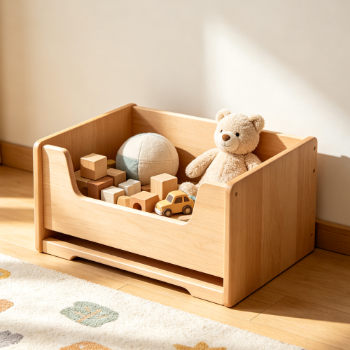 Simple Kids Toy Chest With Open Front Storage Design
